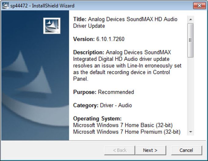 dell soundmax driver windows 7